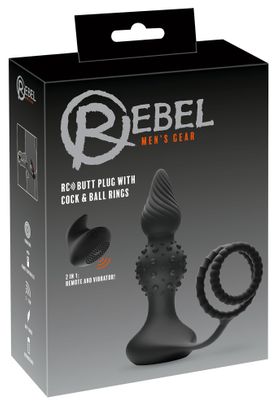 Rebel - RC Butt Plug with Cock & Ball Rings