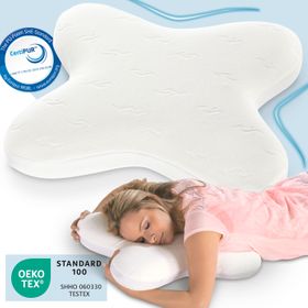 ELONEO Schlafkissen Visko-Schmetterlingskissen, körperangepasste Form, 52x12x62cm, waschbarer Bezug