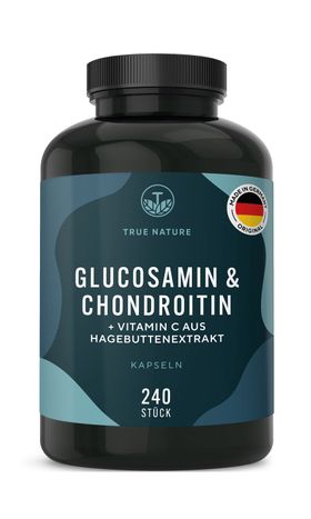 TRUE NATURE® Glucosamin & Chondroitin Kapseln mit Vitamin C aus Hagebuttenextrakt