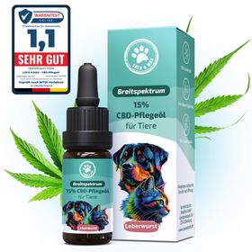 CBD Öl - 15% - Leberwurst - Hunde & Katzen-Qualität aus Deutschland - 10ml
