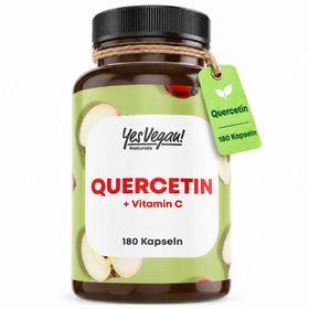 Quercetin hochdosiert mit 500 mg (180 Kapseln für 6 Monate) mit Vitamin C, Bioflavonoide, vegan