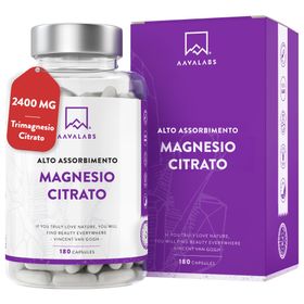 Aavalabs Tri-Magnesiumcitrat-Kapseln 2400 mg | Gehirn, Energie, Muskeln | 2 Monats-Vorrat