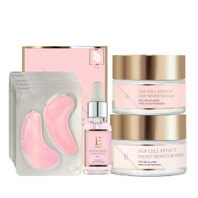 ErthSkin London Day Moisturiser + EGF Night Moisturiser + Augenpads + Rosenblüten-Gesichtsöl set