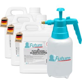 FUTUM 3x2L Silberfisch- / Asselspray + 2L Sprüher