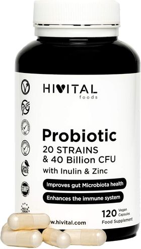 HIVITAL Probiotikum 40 Milliarden KBE mit Inulin und Zink Kapseln