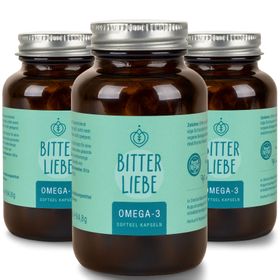 BitterLiebe - Omega-3 Kapseln vegan und hochdosiert - aus pflanzlichen Algenöl - Omega-3-Fettsäuren