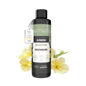 alphazoo Premium Nachtkerzenöl 250ml I Hunde I Omega 3 6 9 Öl bei Schuppen & Allergie