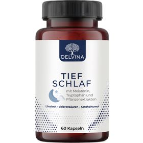 Delvina Tief Schlafkapseln mit Melatonin, Tryptophan, Valerensäure, Linalool & Xanthohumol