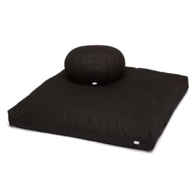 bodhi Medi-Set Basic I schwarz: Meditationskissen ZAFU BASIC Dinkel & Meditationsmatte ZABUTON BASIC