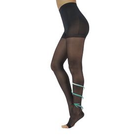 CALZITALY zehenoffene Strumpfhose mit abgestufter Kompression 15-21 mm/Hg 140 DEN, Made in Italy