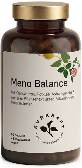 Kurkraft© Meno Balance – Yamswurzel, Rotklee & Ashwagandha – 90 Kapseln – 45 Tage