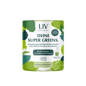 LIV Super Greens | Mit 30 Pflanzenextrakten, Vitaminen und Mineralstoffen