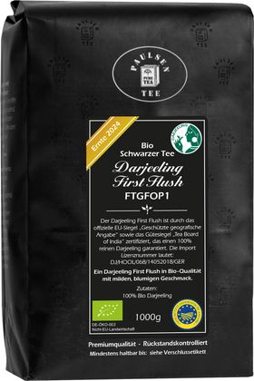 Paulsen Darjeeling First Flush FTGFOP1, Ernte 2024, schwarzer Tee, Bio
