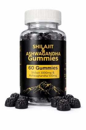 SHILAJIT + ASHWAGANDHA GUMMIES | 1000mg Shilajit + 500mg Ashwagandha Tagesdosis