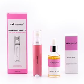 Skinosense® Botox Booster Set, Hydra Derma Roller 3.0 mit 105 Nadeln & Botox Booster Serum