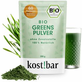 kost!bar BIO Greens – Energie & Stoffwechsel – Grassaft Komplex (33:1) – Bekömmlich – 60 Portionen