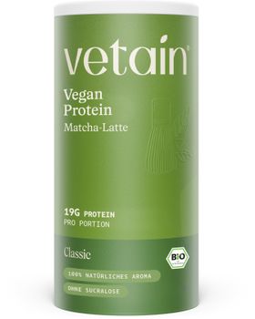 VETAIN BIO Veganes Proteinpulver - Matcha Latte - 20g Eiweiß pro Portion - Ohne Süßungsmittel