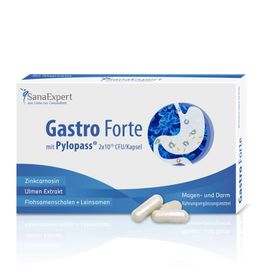 SanaExpert Gastro Forte – mit 200 mg Pylopass®, Zink, Ulmen-Extrakt und Flohsamenschalen