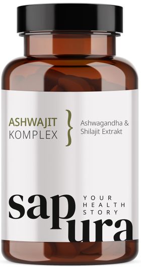 Shilajit Kapseln mit Ashwagandha | Reichhaltig an Fulvinsäure & Huminsäure | 120 Kapseln | ASHWAJIT