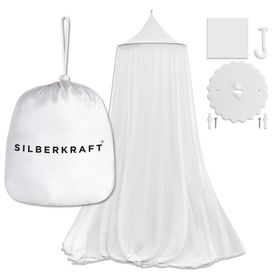 SILBERKRAFT Moskitonetz mit Klebehaken