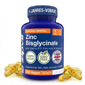 Zipvit Zink Bisglycinat High Strength 25mg - Immunsystem & Haut - Vegan