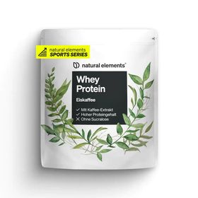 natural elements Whey Protein Pulver – Eiskaffee – 1kg – 23g Protein & 2,5g Kaffee-Extrakt/Portion