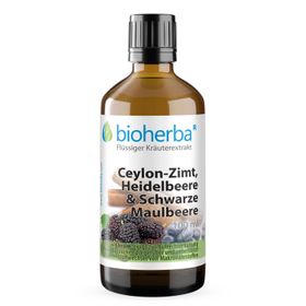 Bioherba Ceylon-Zimt Heidelbeere & Schwarze Maulbeere Tropfen Tinktur