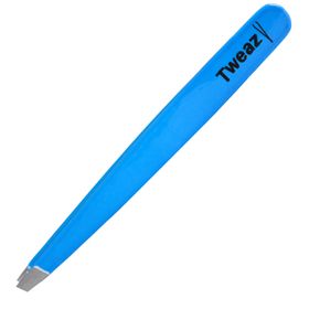 K-Pro TWEAZY Augenbrauenpinzette Profi Qualität Schräg Professional (Neon Blau)