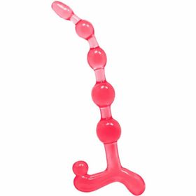 Bendy twist anal beads red