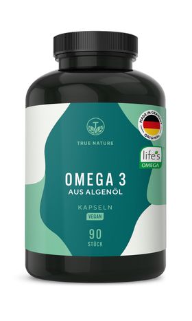 TRUE NATURE® Omega 3 Vegan Kapseln - Premium Algenöl life's™ OMEGA