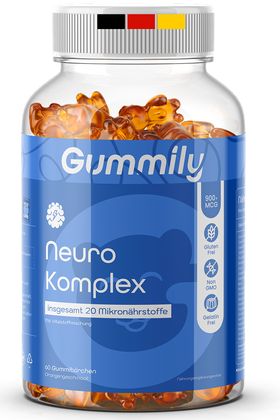 Gummily® Neuro Focus Gummibärchen Kognitive - LABORGEPRÜFT -mit  Cognizin Cholin, Magnesium, DHA