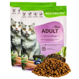 5 kg Lecker.Pet® Mia's Adult Herzhaftes Geflügel Katzenfutter Trockenfutter Vollnahrung