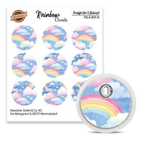 Diasticker® FreeStyle Libre 3 Sticker "Rainbow Clouds"