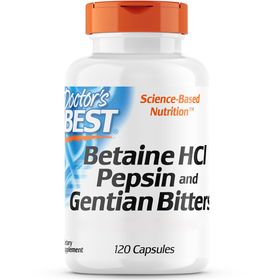 DOCTOR'S BEST Betain HCI mit Pepsin und Bitter-Enzian, Kapseln