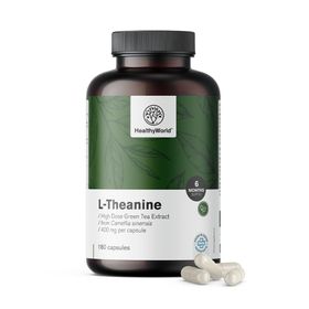 HealthyWorld L-Theanin 400 mg – Hochdosierte Aminosäure - Fokus und innere Ruhe