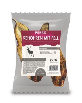 PERRO Rehohren mit Fell - Hunde-Kauartikel