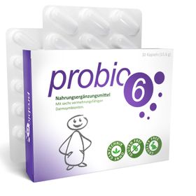 probio6 Kapseln | Mit 6 Premium Bakterienkulturen Darmbakterien | 30 Kapseln | Monatsversorgung