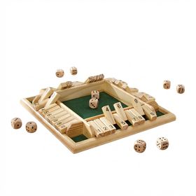 EUROtops Klappenspiel aus Holz - Würfelspiel für Senioren & 4 Spieler, 22 x 22 cm