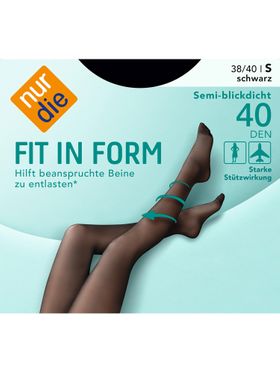 NUR DIE Feinstrumpfhose Fit in Form Große Größen 40 DEN - schwarz - 52-56