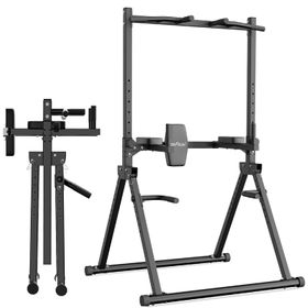 DH FitLife Faltbar Power Tower Dip Station mit Rückentrainer