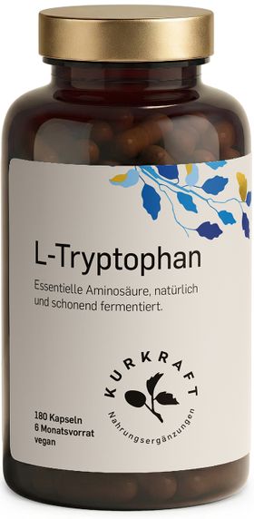 Kurkraft© L-Tryptophan 500 mg – natürlich fermentiert – 180 Kapseln – 6 Monate