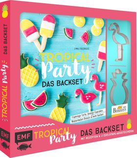 Tropical Party - das Backset mit Rezepten und Ananas- und Flamingo-Ausstecher aus Edelstahl - Lim...
