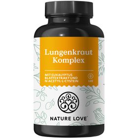 NATURE LOVE® Lungenkraut Komplex - 120 Kapseln - mit Eukalyptusblättern, NAC, Vitamin B2 & Vitamin C