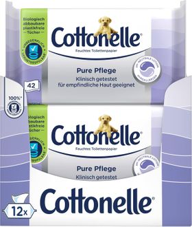Cottonelle Feuchtes Toilettenpapier Pure Pflege ultra-sensitive Tücher