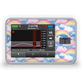 Diasticker® Tandem t:slim X2 Sticker "Rainbow Clouds"