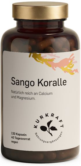 Kurkraft© Sango Koralle – 660 mg Calcium + 330 mg Magnesium – 120 Kapseln – 40 Tage