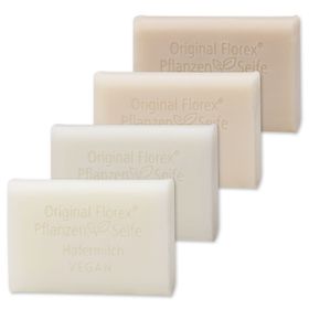 Vegane Seifen Hafer-Soja-Kokos-Mandelmilch + Luffa Ablage