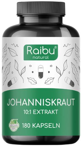 Johanniskraut Kapseln 180 St, Mit Natürliches Hypericin, Hergestellt in Deutschland – RAIBU
