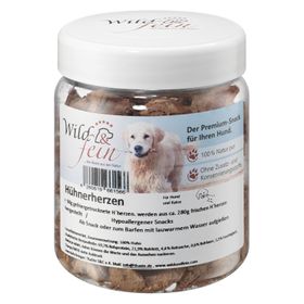 Wild & Fein Hühnerherzensnack für Hunde, gefriergetrocknet
