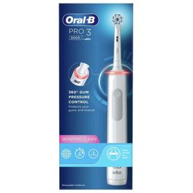 Oral-B - Elektrische Zahnbürste "Pro 3 - Sensitive Clean" in Weiß